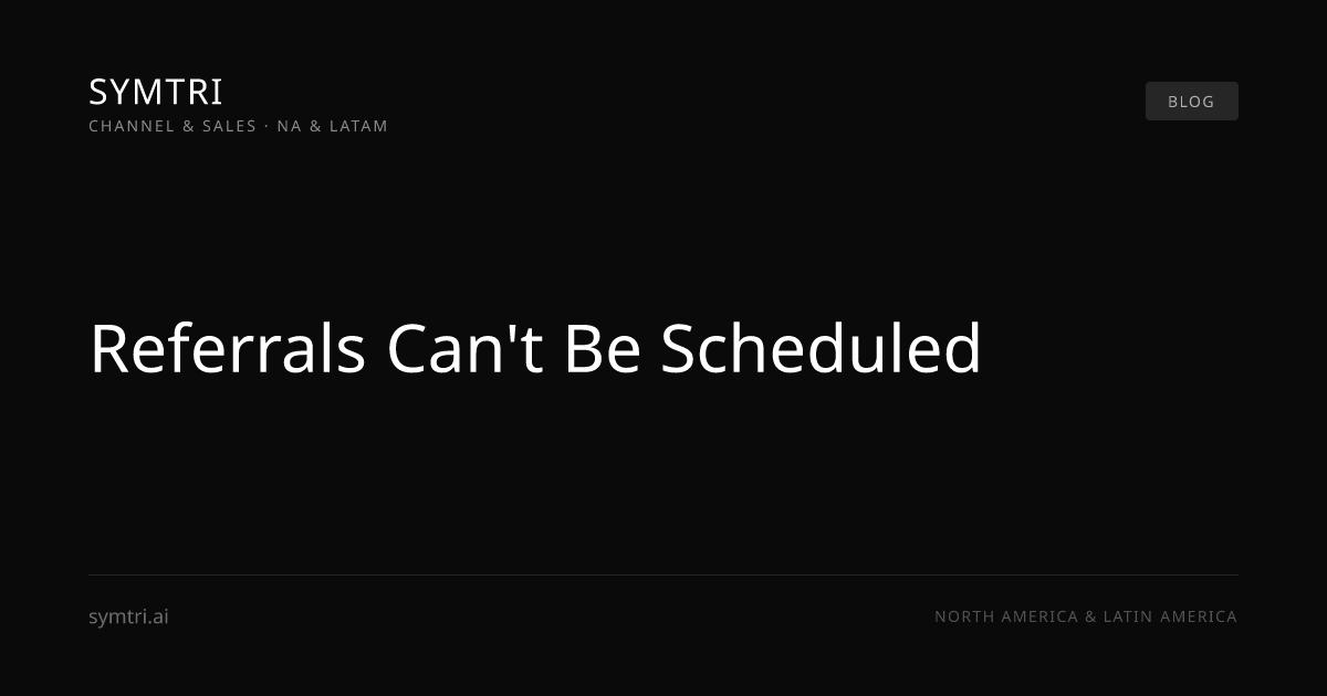 Referrals Can't Be Scheduled